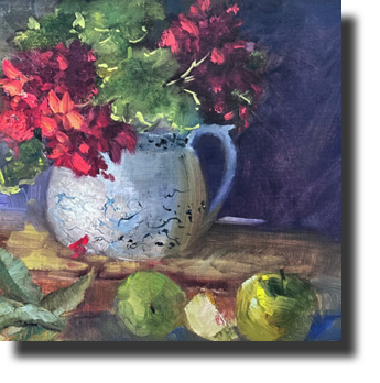 Red Geraniums
Oil on Linen
24h x 27w in, Framed $550 Red Geraniums
Oil on Linen
24h x 27w in, Framed $550